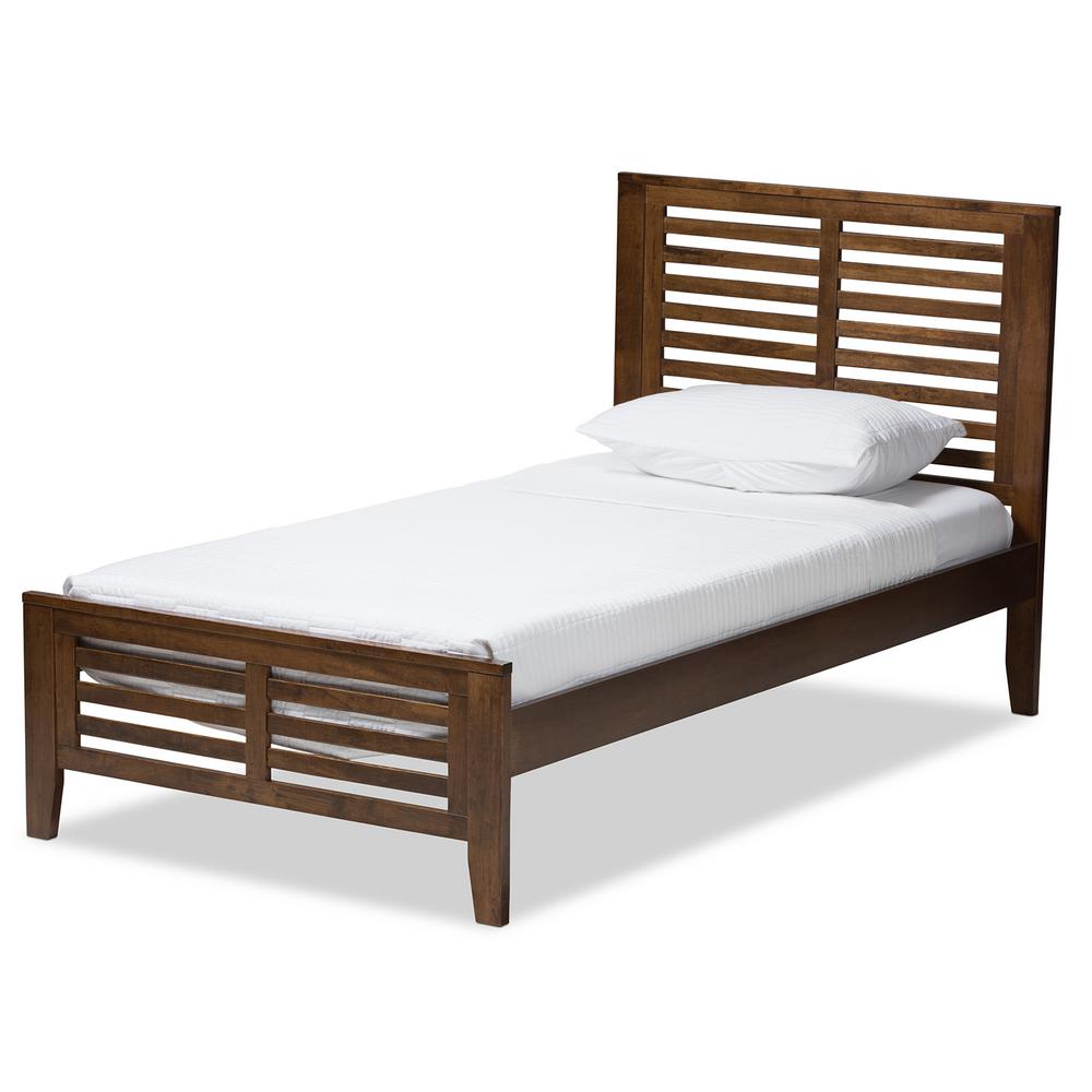 Baxton Studio Sedona Walnut Brown Twin Platform Bed 143 7870 Hd