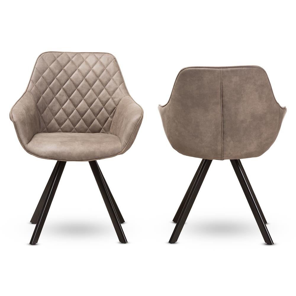 Baxton Studio Pamela Light Brown Fabric Dining Chair Set Of 2 2pc Baxton Studio Pamela Light Brown Fabric Dining Chair Set Of 2