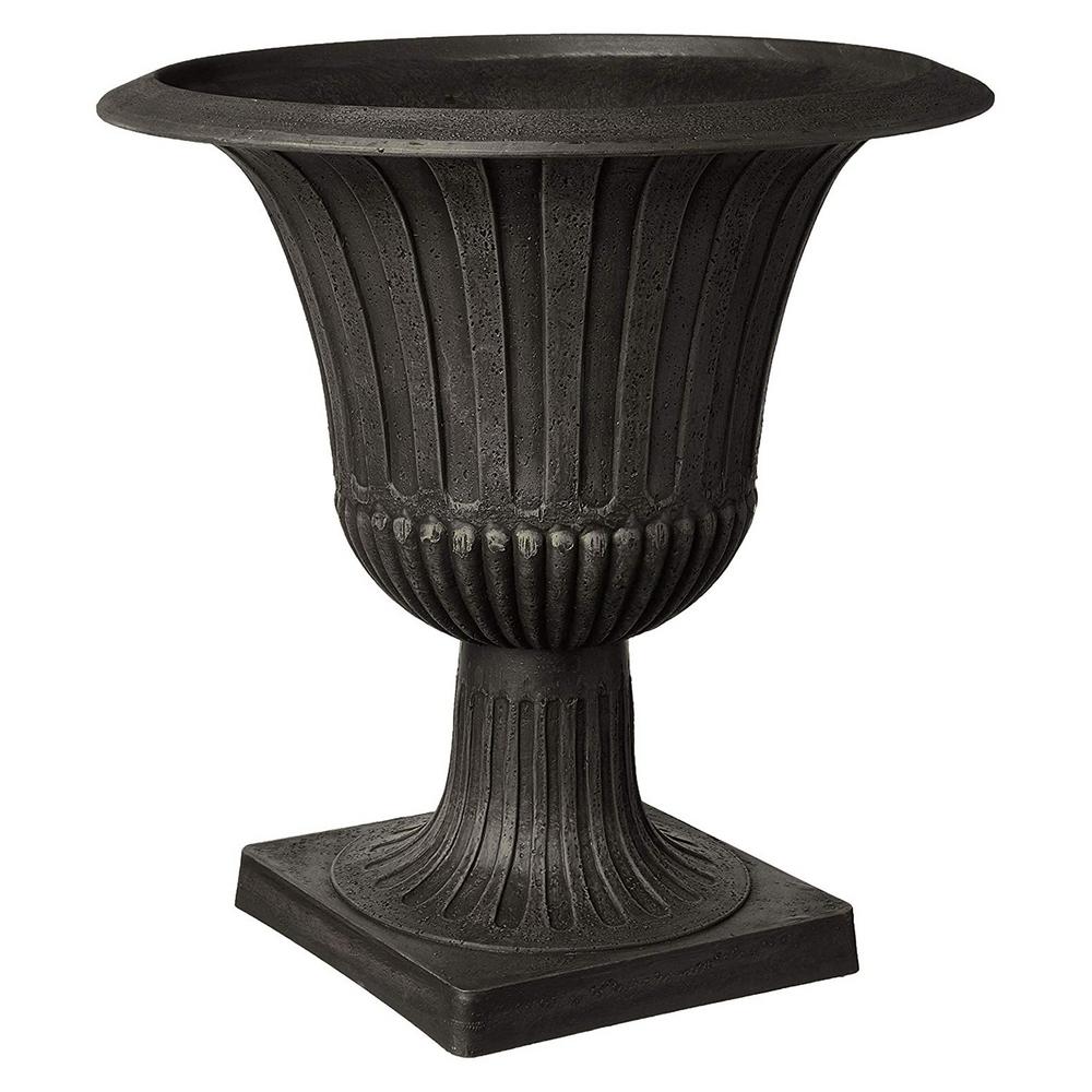 Black Recycled Materials Large Urn Planters The Black Recycled Materials Large