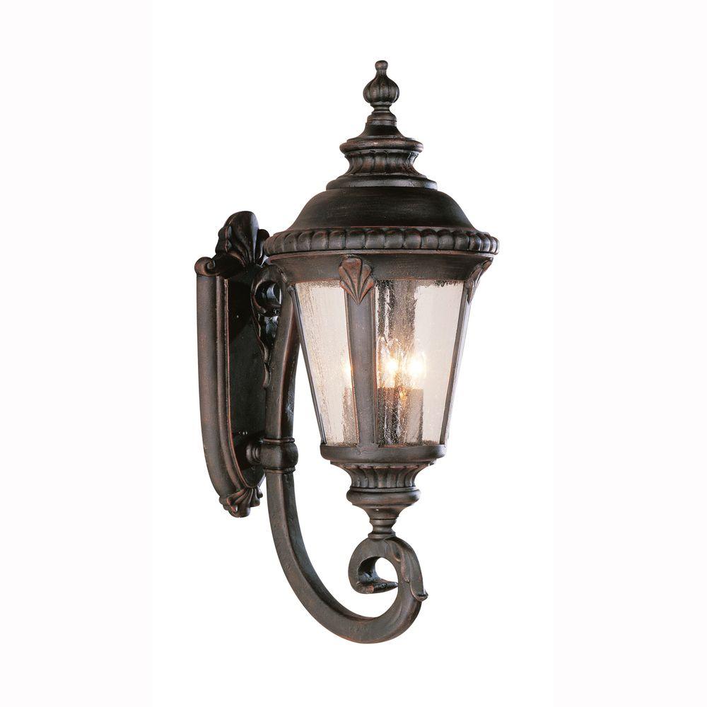 Bel Air Lighting Breeze Way 4 Light Outdoor Rust Coach Lantern With Bel Air Lighting Breeze Way 4 Light Outdoor Rust Coach Lantern With Seeded Glass
