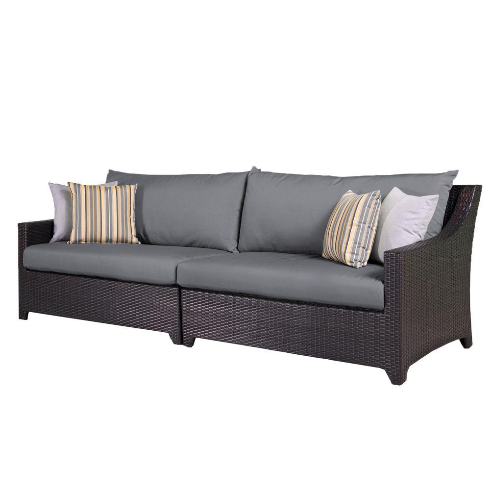 Rst Brands Deco Patio Sofa With Charcoal Grey Cushions Op Pesof
