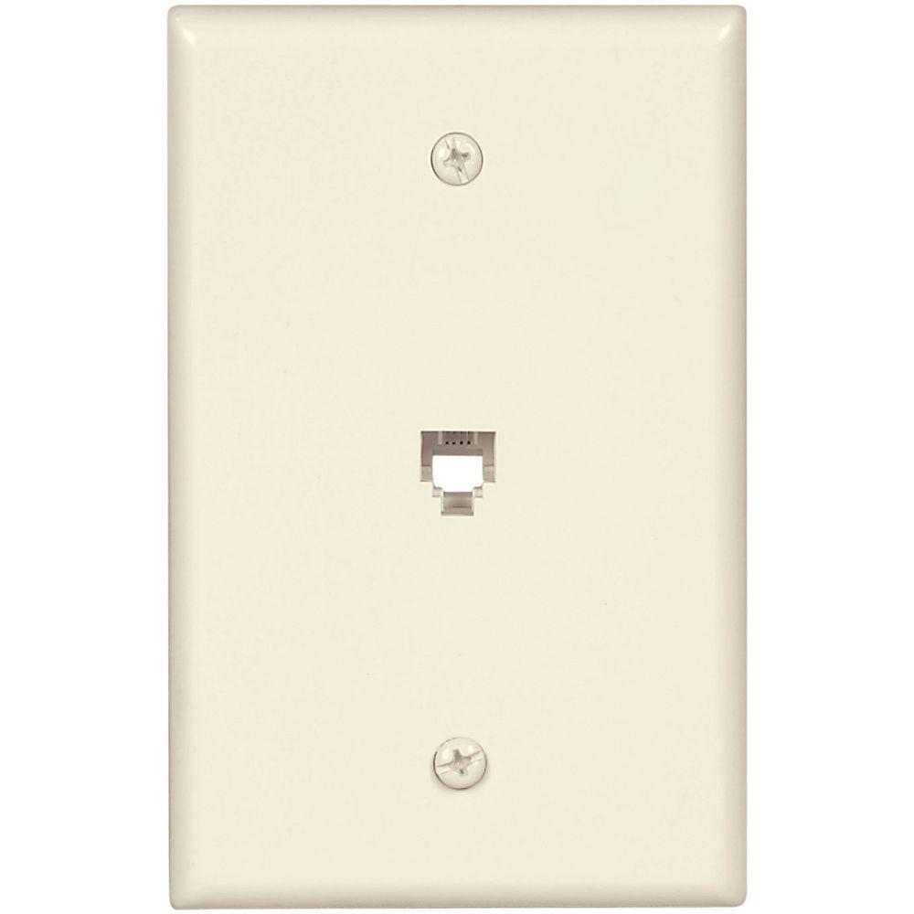 Eaton 1Jack MidSize Telephone Jack Wall Plate and Connectors Light