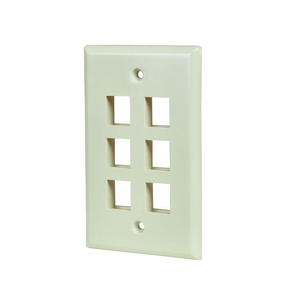Commercial Electric 6Port Wall Plate Light Almond5006LA The Home Depot