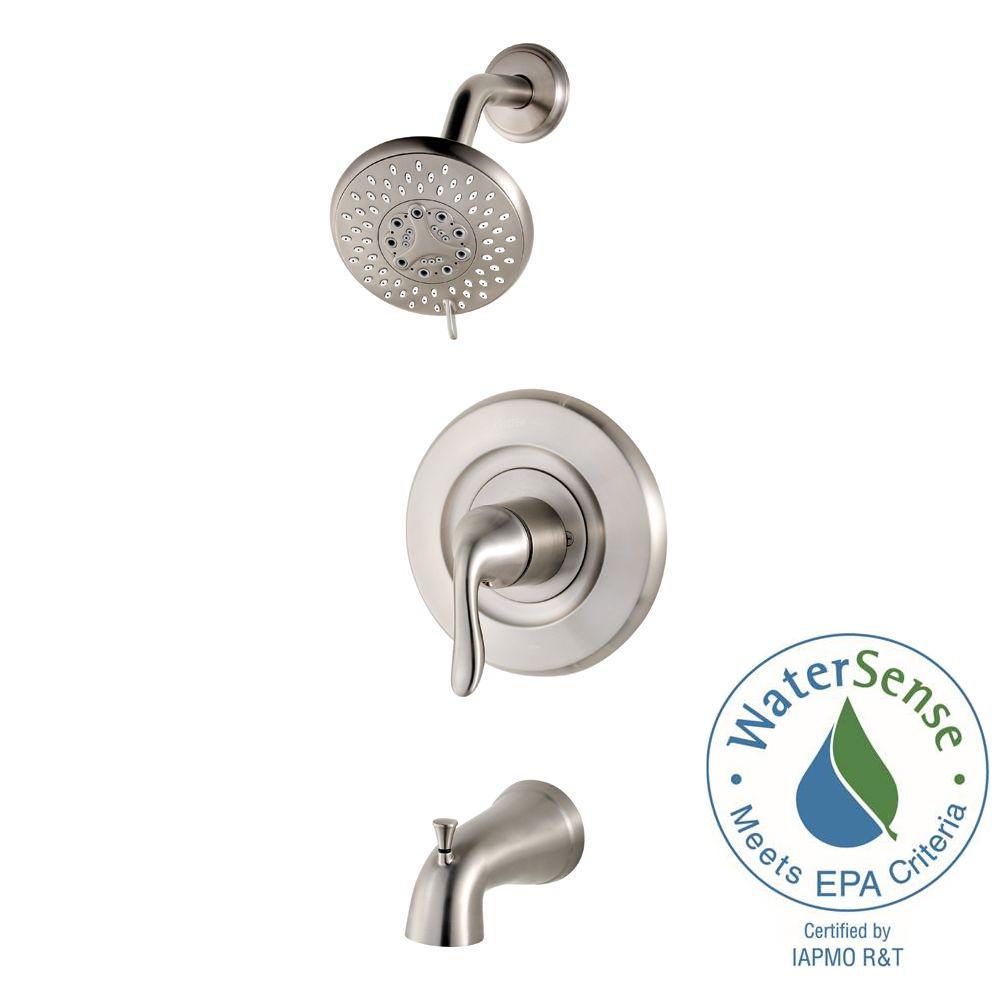Universal Single Handle Tub And Shower Faucet Trim Kit In Brushed Stainless Steel Valve Universal Single Handle Tub And Shower Faucet Trim Kit In Brushed Stainless Steel Valve
