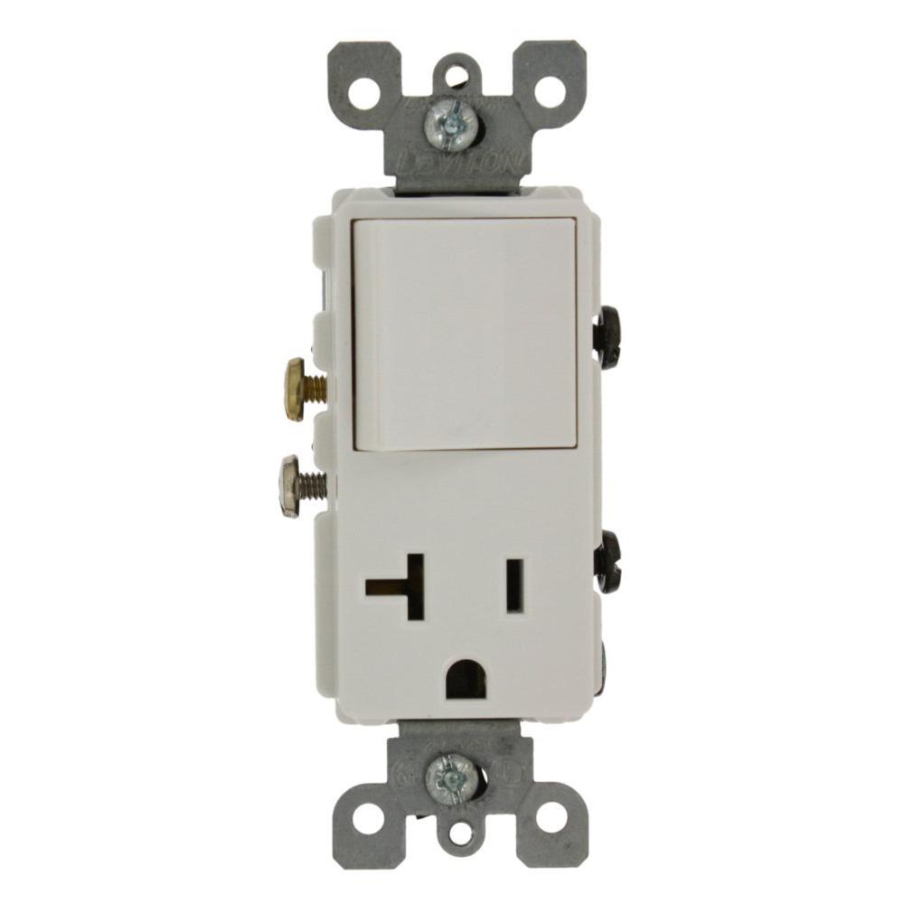 Leviton Decora 15 Amp Tamper Resistant Combo Switch and Outlet, White-R62-T5625-0WS - The Home Depot