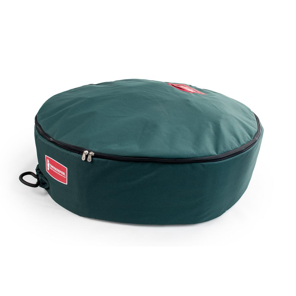 TreeKeeper 30 in. Green Foam Lined Wreath Storage BagTK10107 The Home Depot