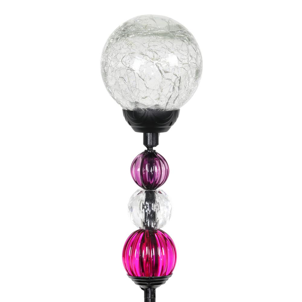 Exhart Solar Crackle Ball And Bead 2 46 Ft Clear Metal Garden