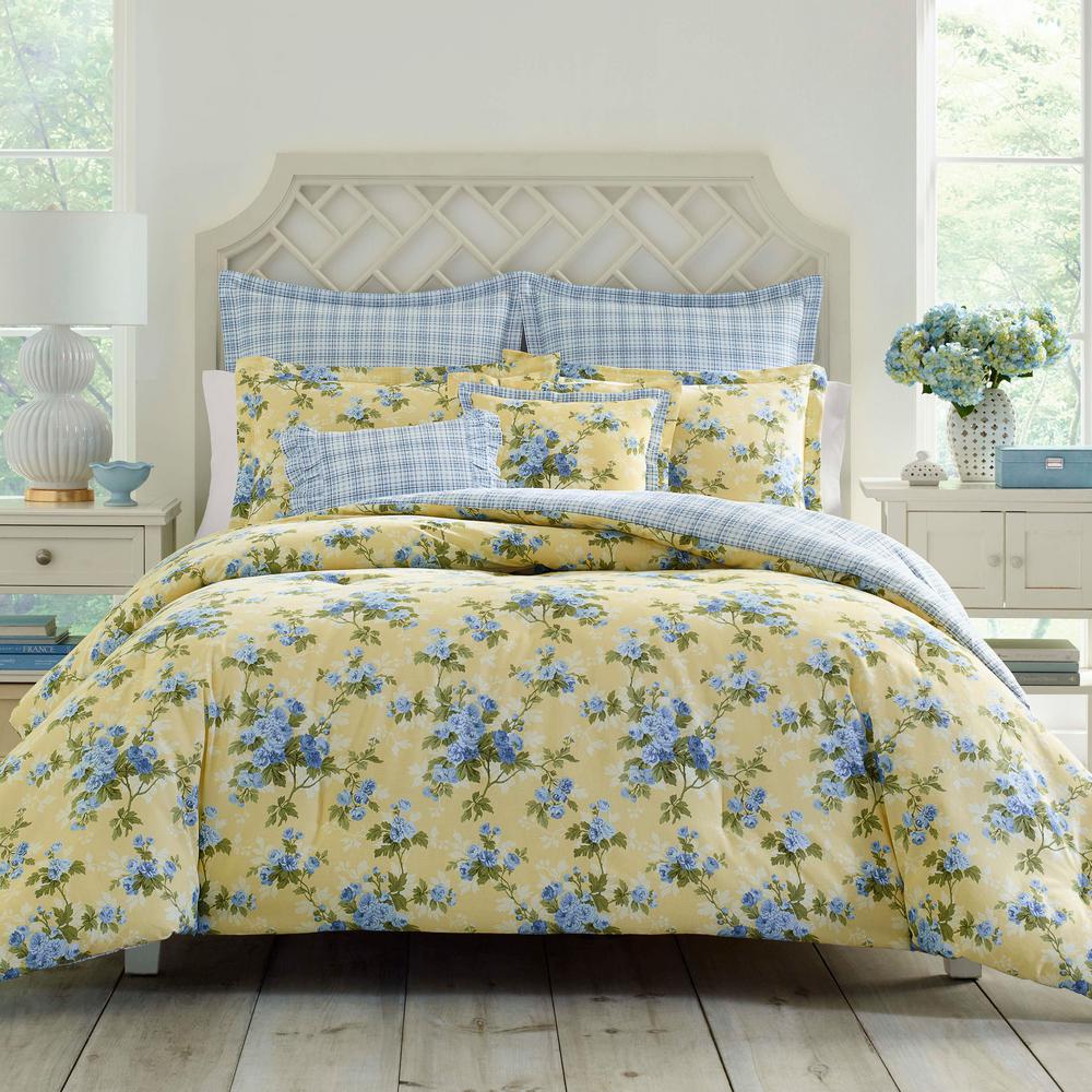 Laura Ashley Cassidy Yellow Cotton 7 Piece Comforter Set King Ushs8k1049566 The Home Depot - Yellow Green And Grey Bedding Laura Ashley Cassidy Yellow Cotton 7 Piece Comforter Set King Ushs8k1049566 The Home Depot - Yellow Green And Grey Bedding