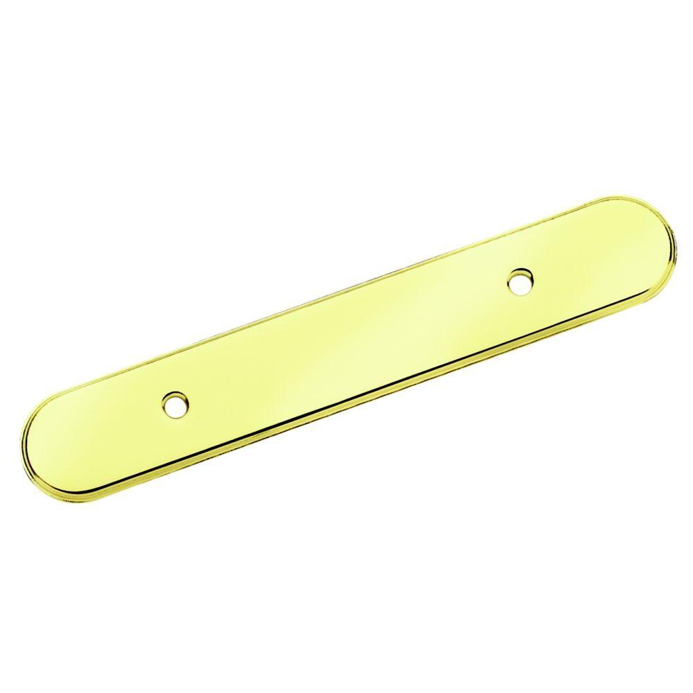 Amerock Backplates 3 in (76 mm) CentertoCenter Polished Brass Drawer Pull Backplate