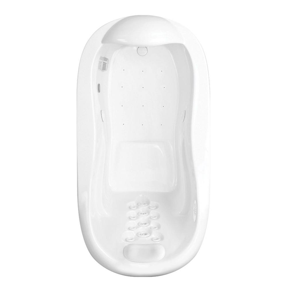 Aquatic Infinity 2 - 70 in. Acrylic Reversible Drain Oval Drop-In Air Bath/ Whirlpool Bathtub with Heater in White For Sale