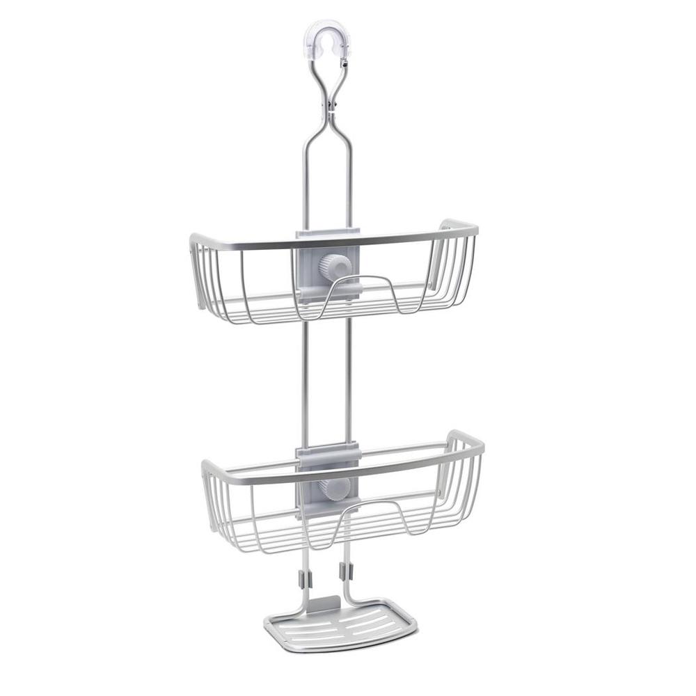 Glacier Bay Rustproof Tension Pole Shower Caddy in Satin Chrome and Frosted Home & Kitchen