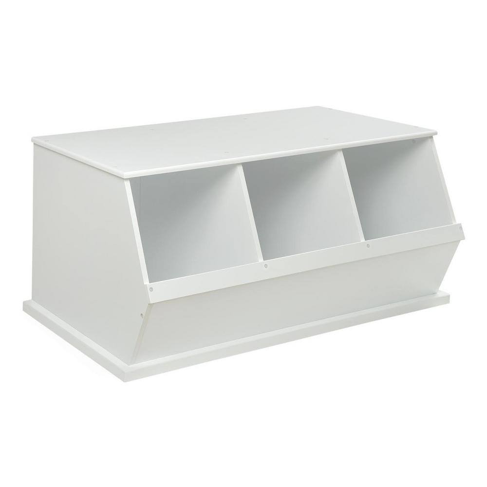 Badger Basket 37 In W X 17 In H X 19 In D White Stackable 3 Storage Cubbies 09778 The Home Depot