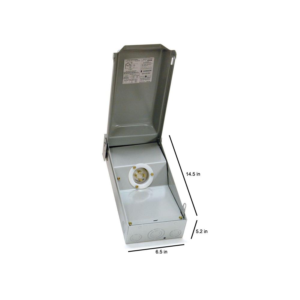 GE Power Inlet Box 50 Amp Single Enclosure L14-50 Twist Lock Generator Lockable 