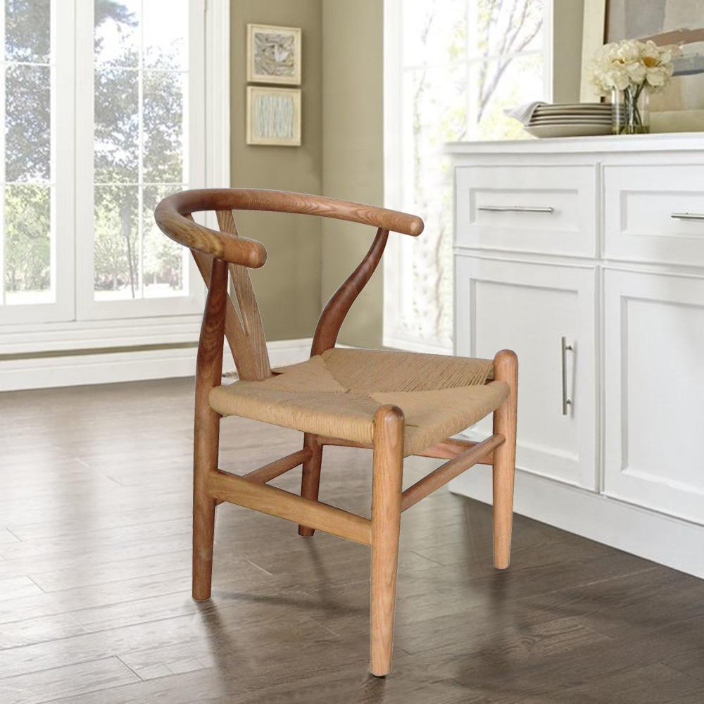 Children's Danish Natural Finish Bentwood Y Chair (Set of 1)