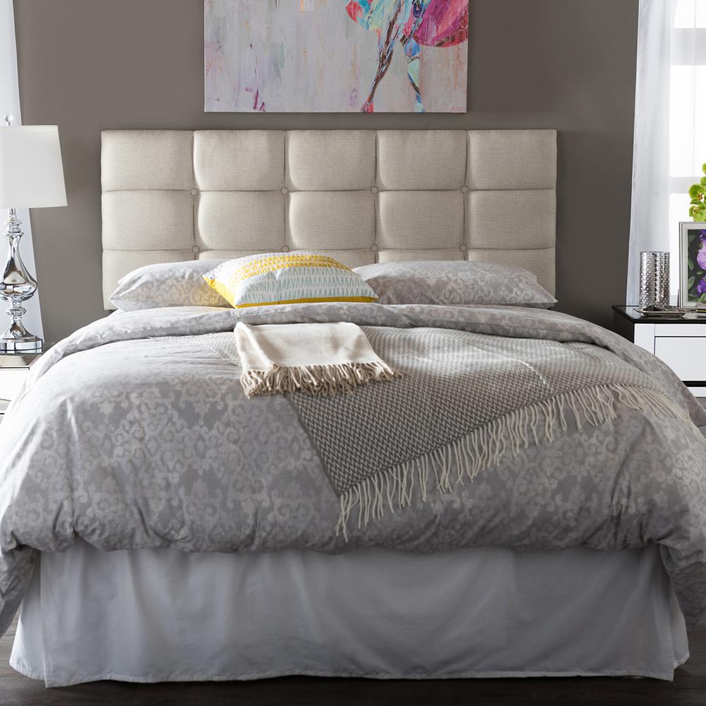 Baxton Studio Bordeaux Beige Queen Headboard288626452HD The Home Depot
