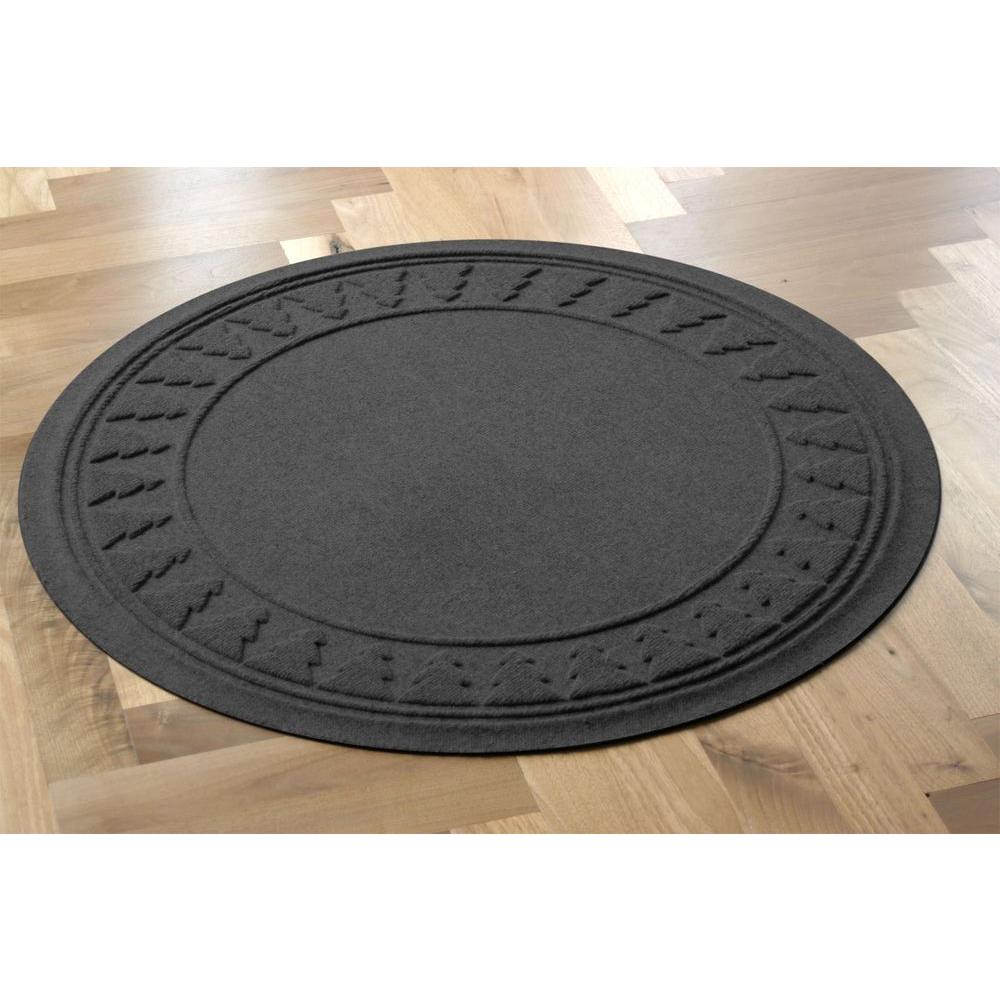 Bungalow Flooring Aqua Shield Charcoal 35 In Round Pine Trees Under The Tree Mat 20293543535 The Home Depot
