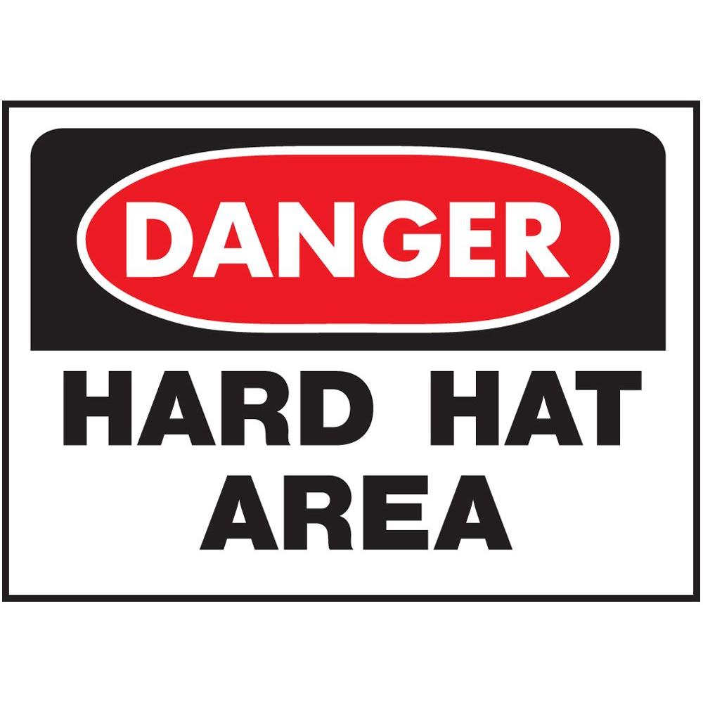 Hy Ko 10 In X 14 In Plastic Danger Hard Hat Area Occupational