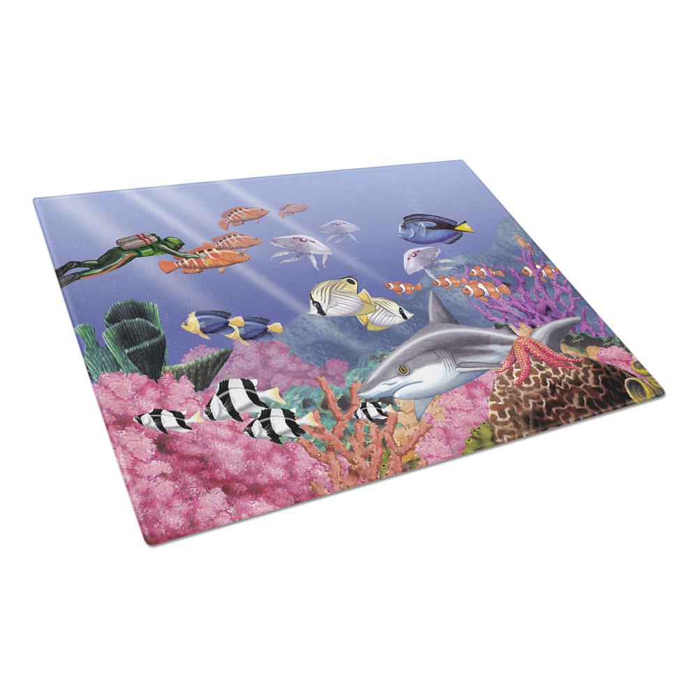 Carolines Treasures Undersea Fantasy 5 Tempered Glass Large Cutting Board, Multi-Color