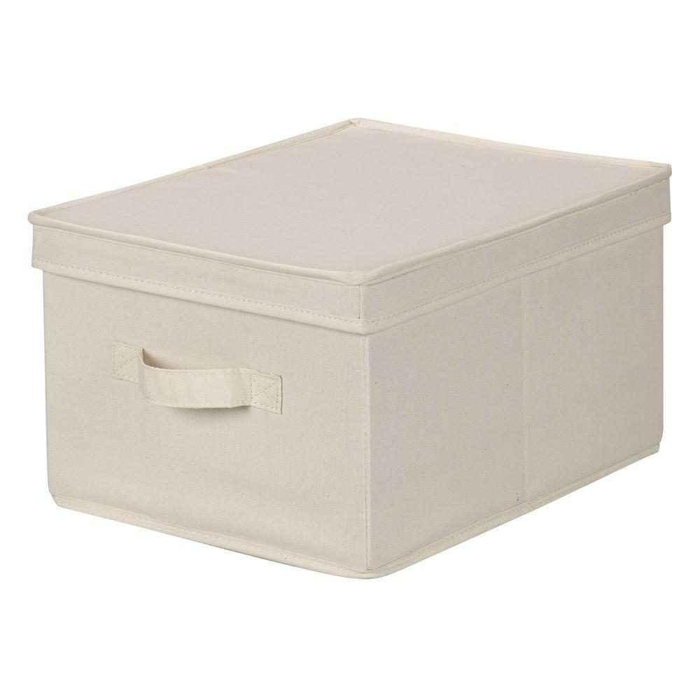 Household Essentials 16 in. x 19 in. Natural Canvas Jumbo Storage Box
