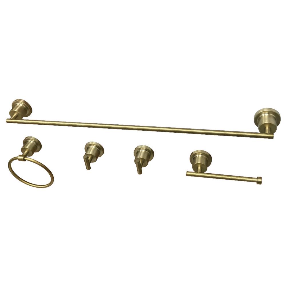 Kingston Brass Modern 5Piece Bath Hardware Set in Brushed BrassHBAH82134478SB The Home Depot