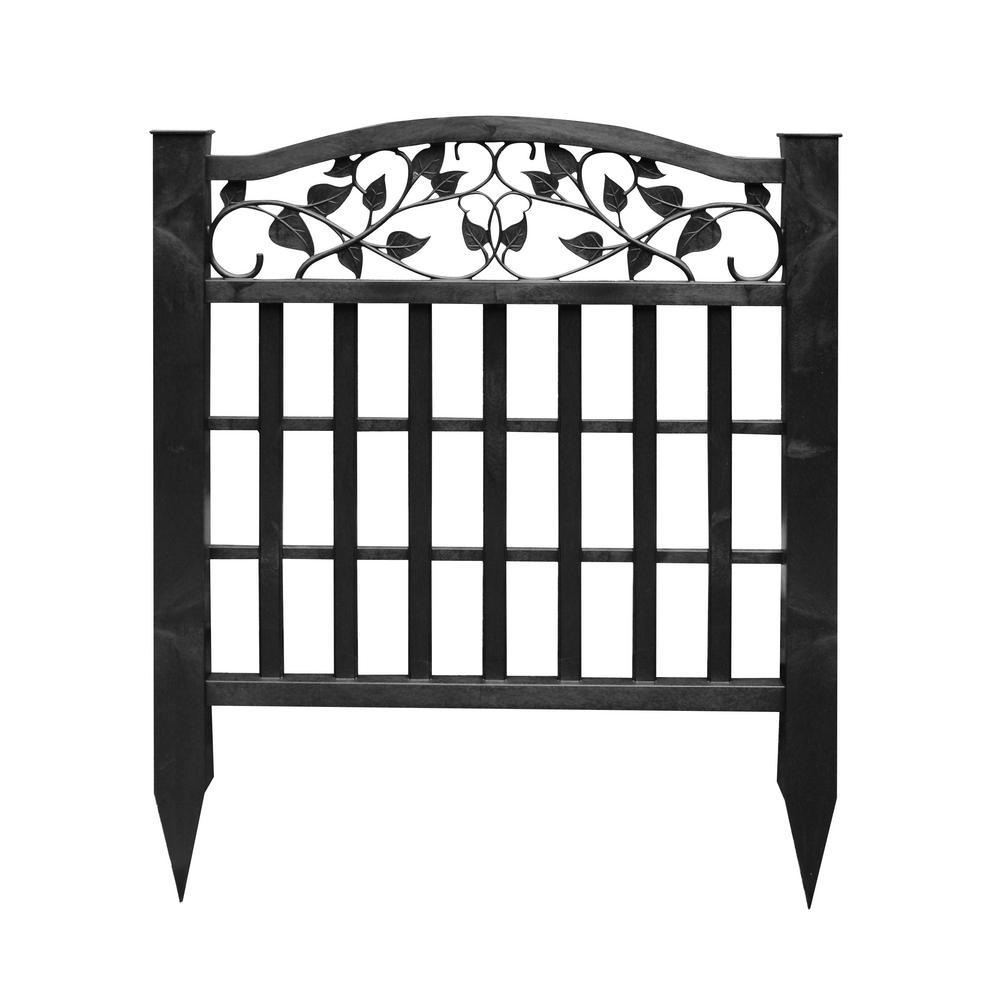 Veranda 3 2 Ft X 2 68 Ft Black Vinyl Decorative Ivy Screen Fence