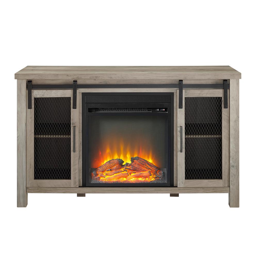 Walker Edison Furniture Company 48 In Grey Wash Rustic Farmhouse