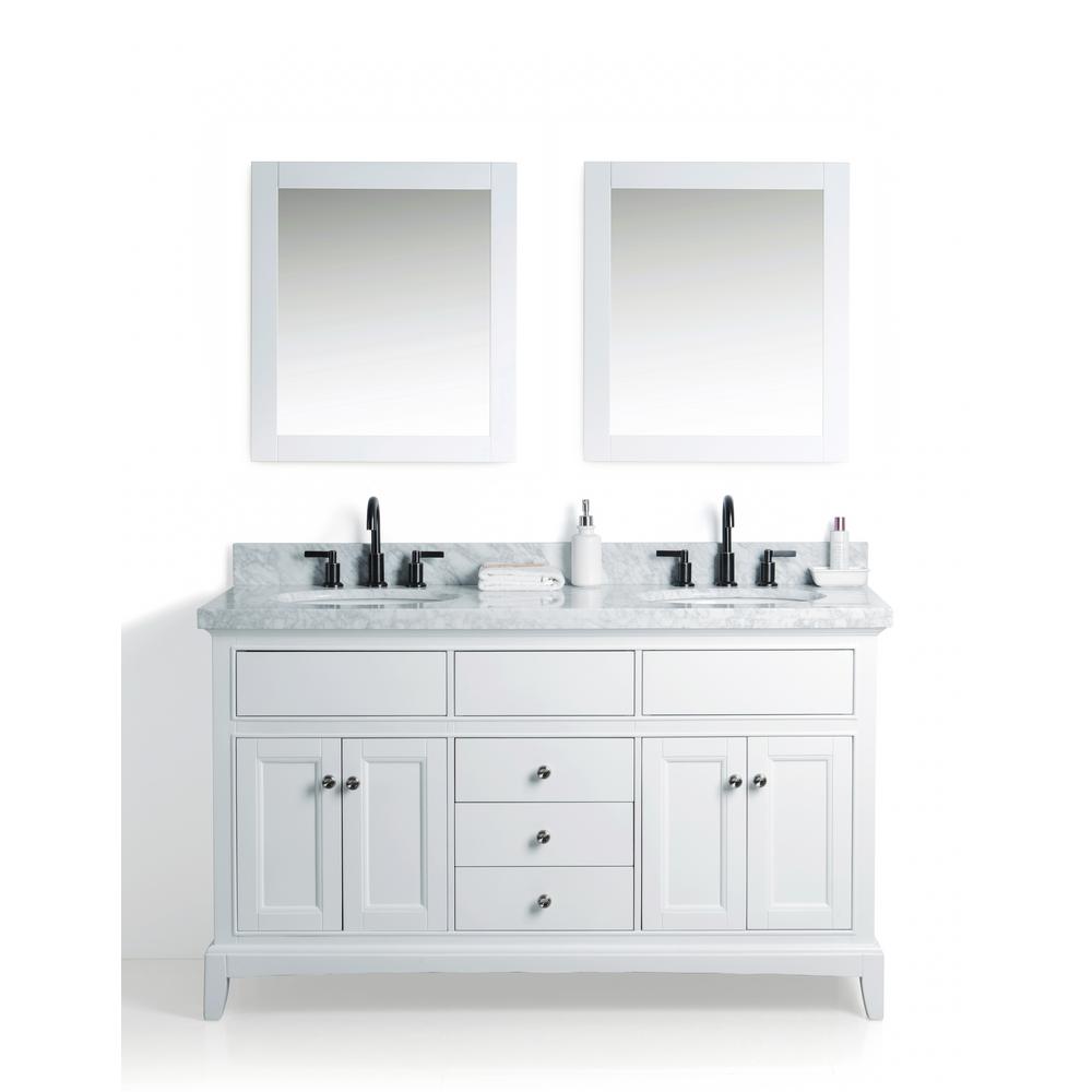 Legion Furniture 60 In W X 22 D Vanity White With Cararra Legion Furniture 60 In W X 22 D Vanity White With Cararra Marble Top Basin And Mirror
