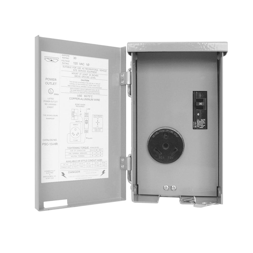 Connecticut Electric CESMPS13HR 30-Amps//120-Volt RV Power Outlet
