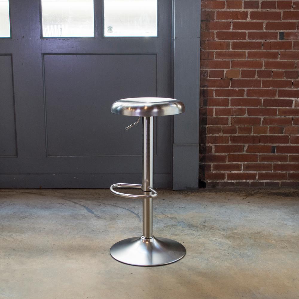Amerihome Loft Adjule Height Brushed Nickel Bar Stool 801910 Brushed Nickel Bar Stool