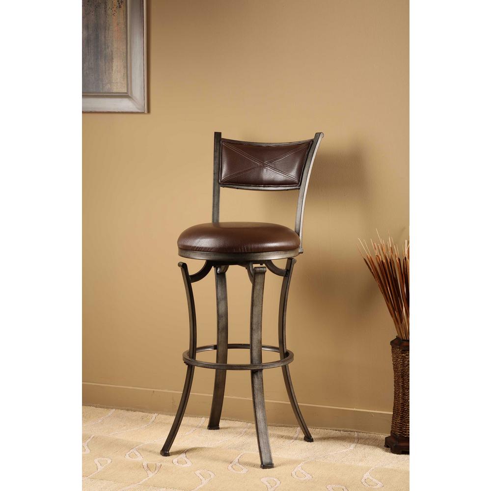 Hillsdale Furniture Kennedy 30 In. Black Gold Swivel Cushioned Bar ...