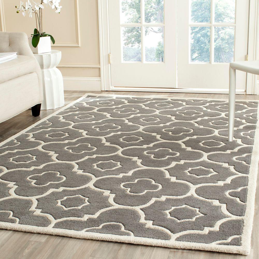 Safavieh Chatham Dark Grey  Ivory  8 ft 9 in x 12 ft Area 