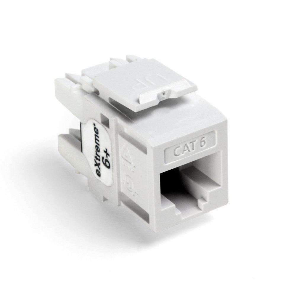 Leviton QuickPort Extreme CAT 6 Connector with T568A/B Wiring, White