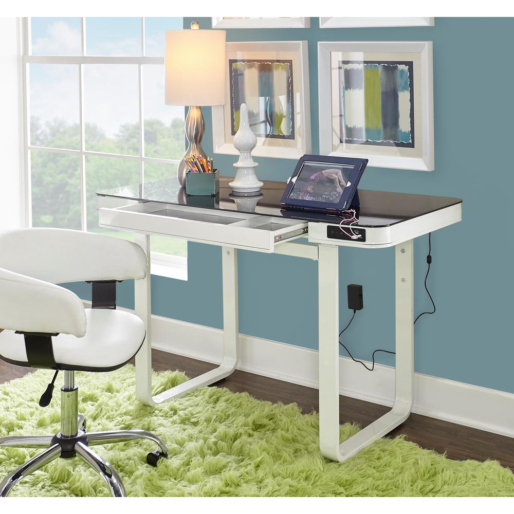 Powell Company Oxford White Adjustable Desk Hd1063a19 The Home Depot