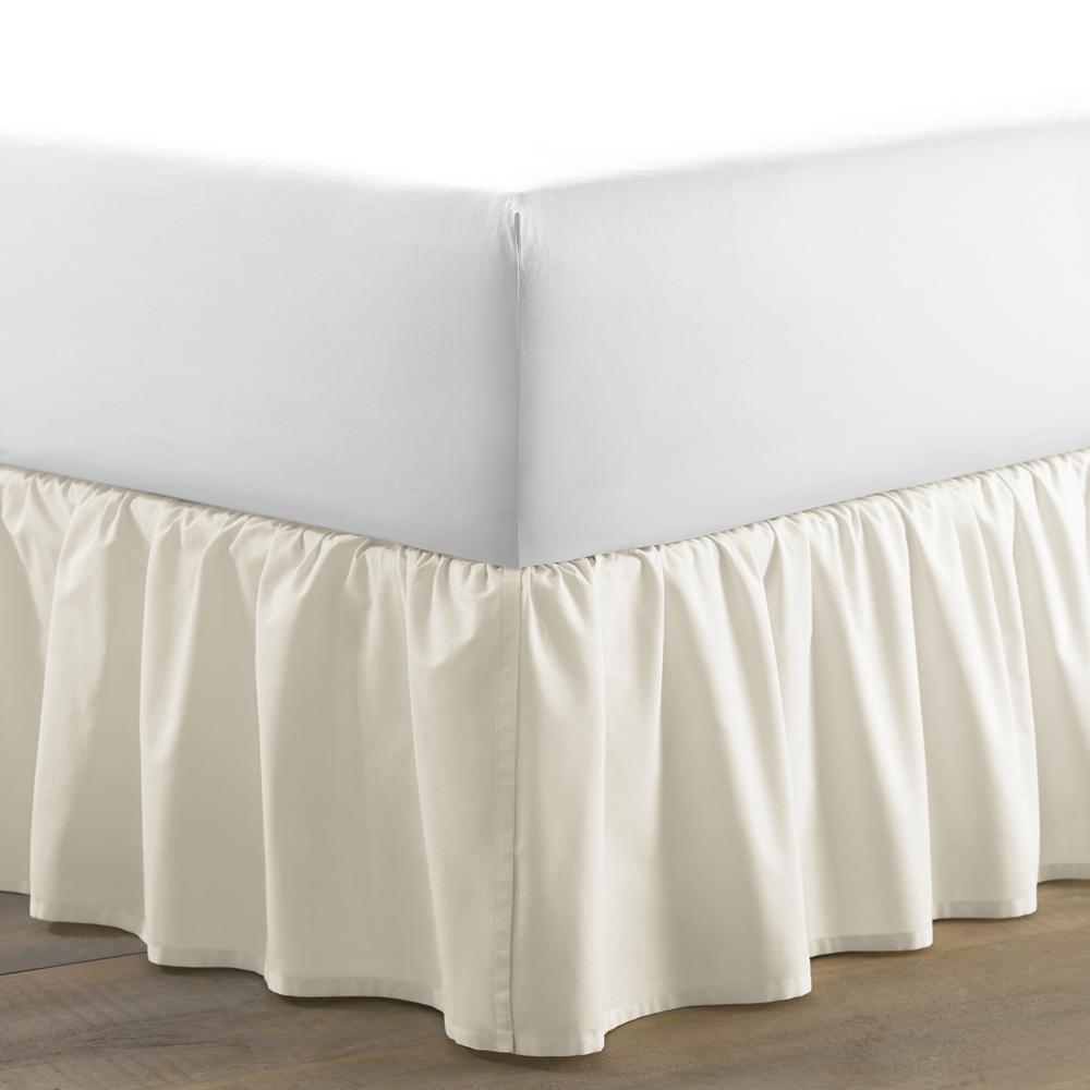 Laura Ashley 39 In X 75 Solid White Twin Ruffled Bed Skirt Solid White Twin Ruffled Bed Skirt 213149 The Home Depot