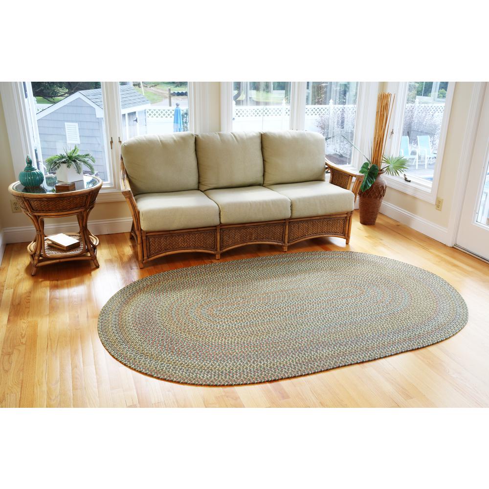 Rhody Rug Revere Olive 5 Ft X 8 Ft Oval Indoor Outdoor Braided Area Rug Re67r060x096 The Home Depot