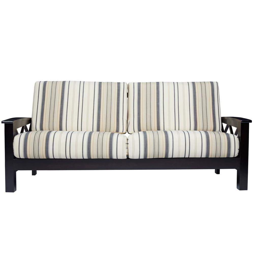 Handy Living Virginia X Design Sofa With Exposed Wood Frame