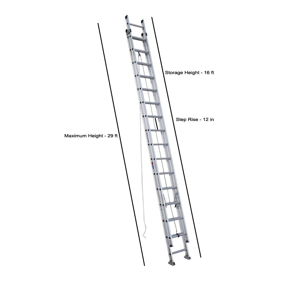 Werner 32 Ft Aluminum D Rung Extension Ladder With 300 Lb Load Capacity Type Ia Duty Rating D1532 2 The Home Depot