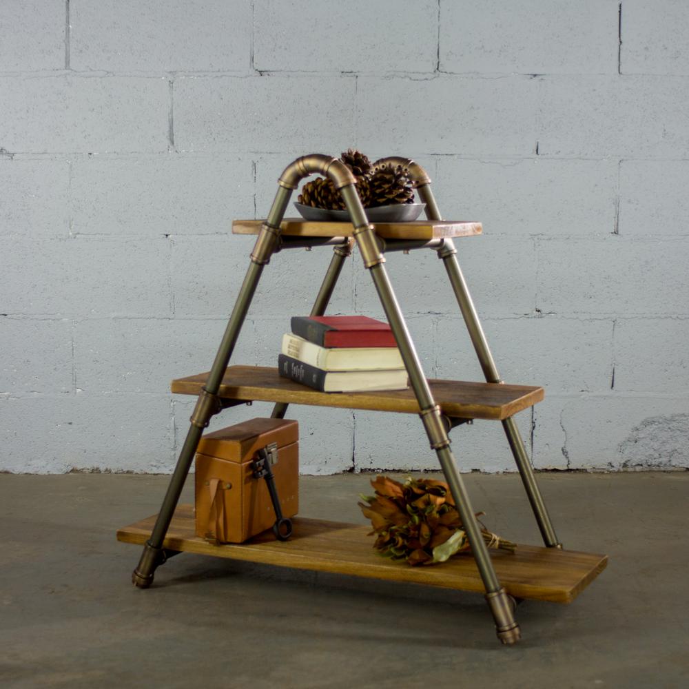 Furniture Pipeline Charleston Industrial, Brown 32 in. Decorative 3