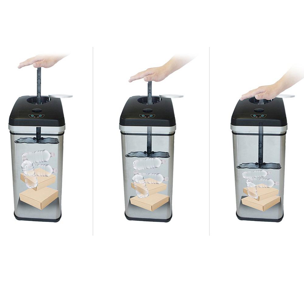 Halo 49 l/13 Gal. Stainless Steel Compactor Trash Can with Automatic