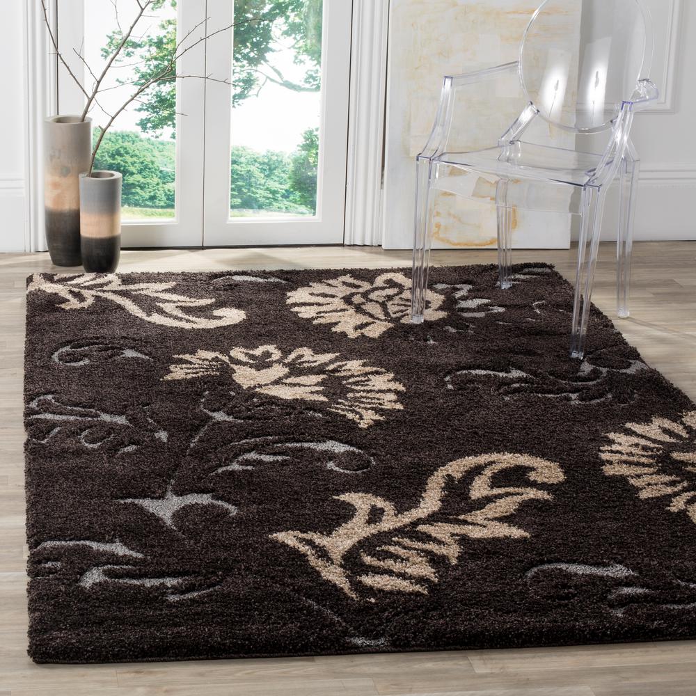 Safavieh Florida Shag Dark Brown/Smoke 6 ft. x 9 ft. Area RugSG463