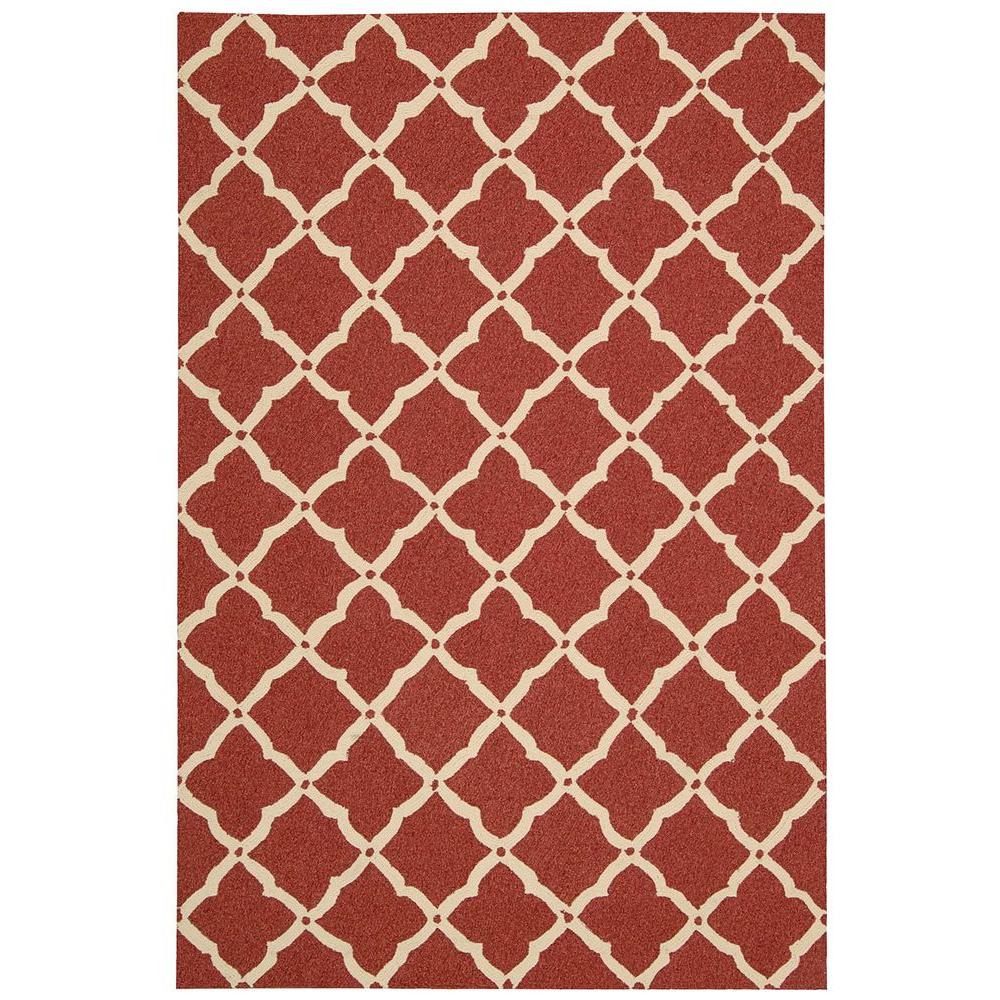 Nourison Portico Red 8 ft. x 11 ft. Indoor/Outdoor Area ...