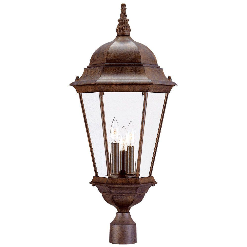 Acclaim Lighting Naples 3Light Marbleized Mahogany Outdoor PostMount Light Fixture2127MM