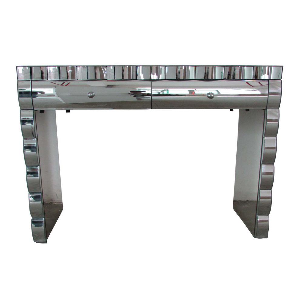 Noble House Coyle Mirrored 2 Drawer Console Table 295462