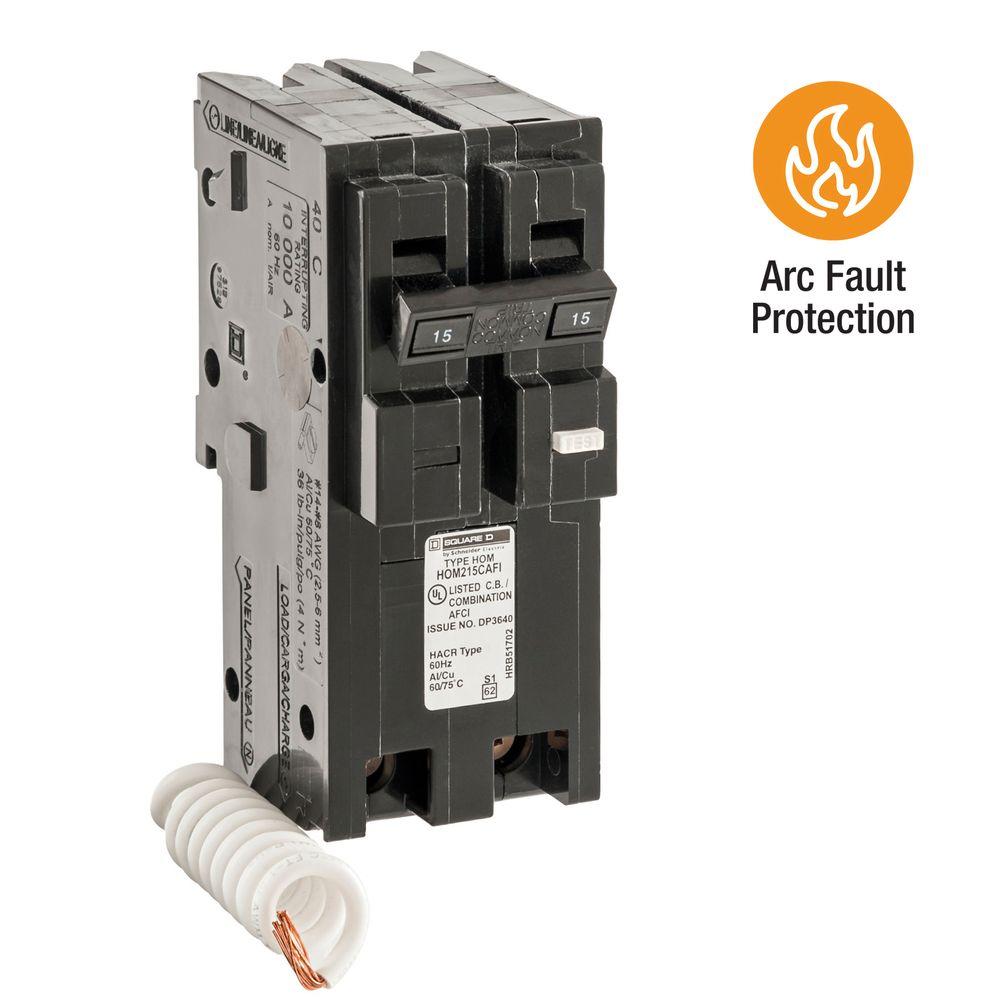 Square D QO 15 Amp 2Pole Combination Arc Fault Circuit BreakerQO215CAFIC The Home Depot