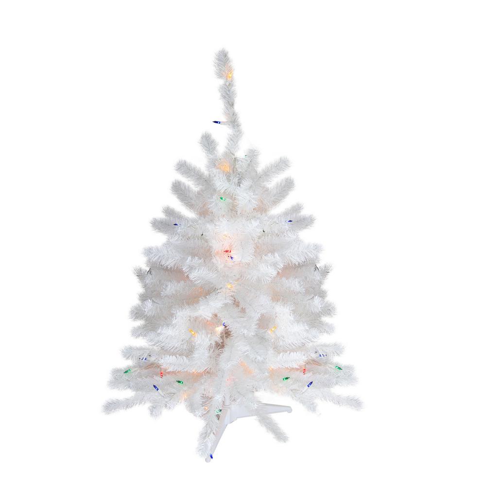 white light up christmas tree