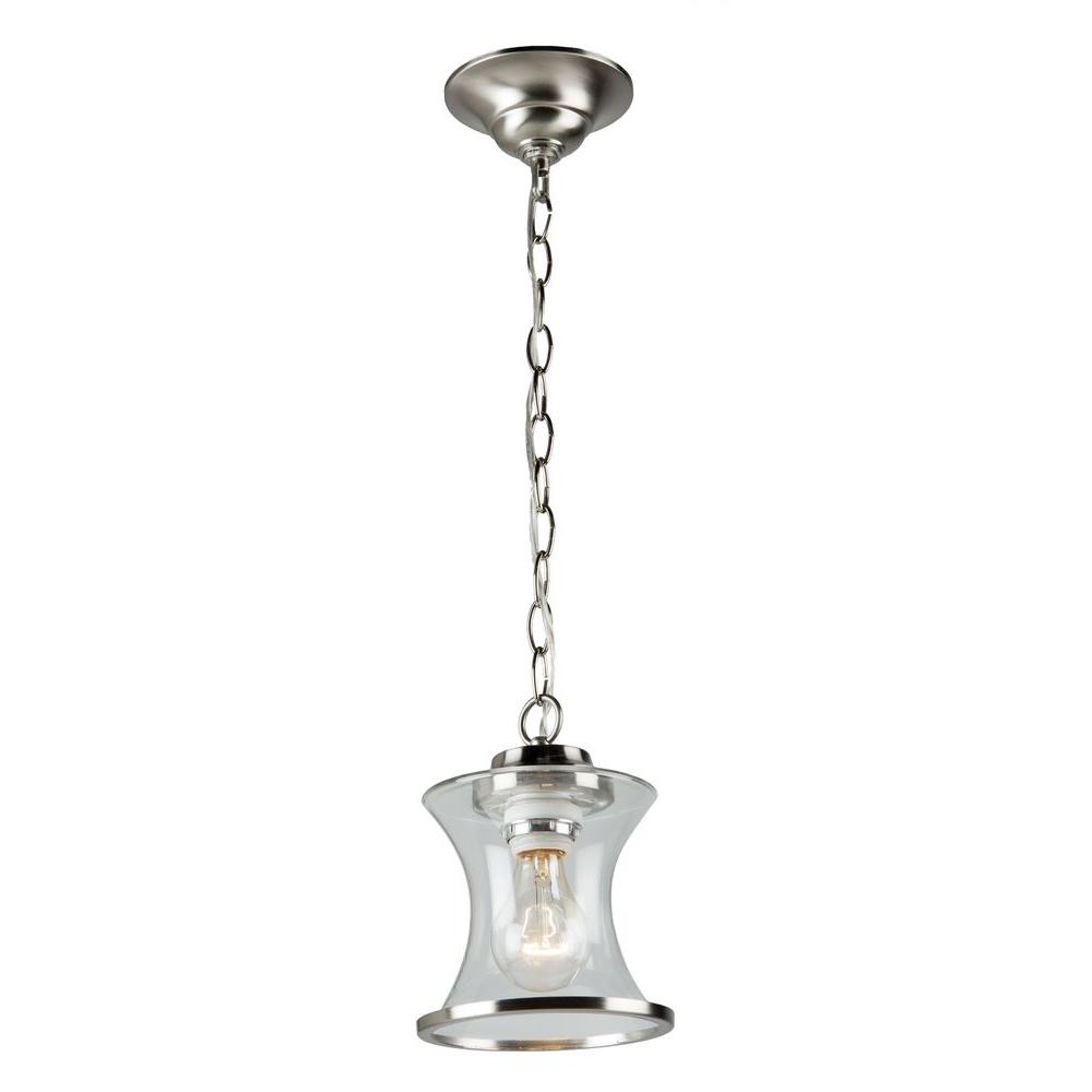 Hampton Bay Menlo Park 4Light Brushed Nickel PendantN2003 The Home
