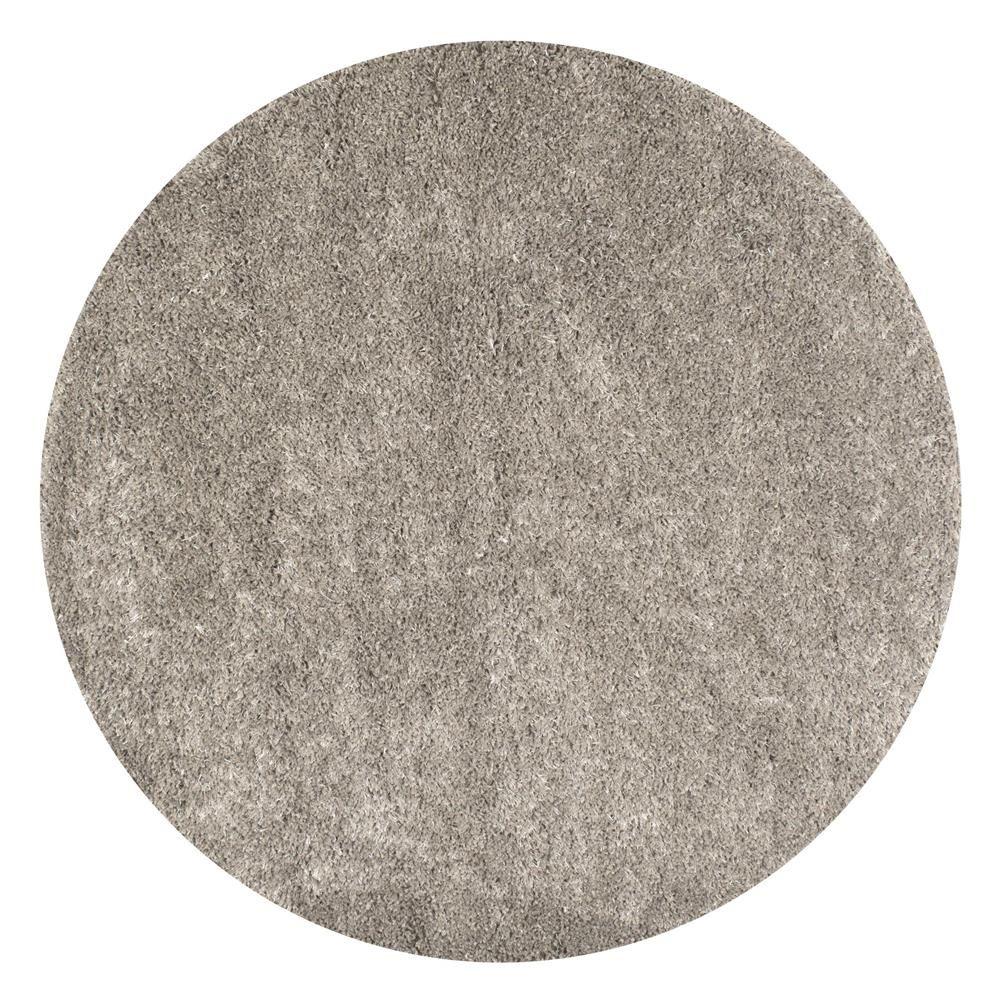 nuLOOM Millicent Shaggy Taupe 5 ft. 3 in. x 5 ft. 3 in. Round Area Rug