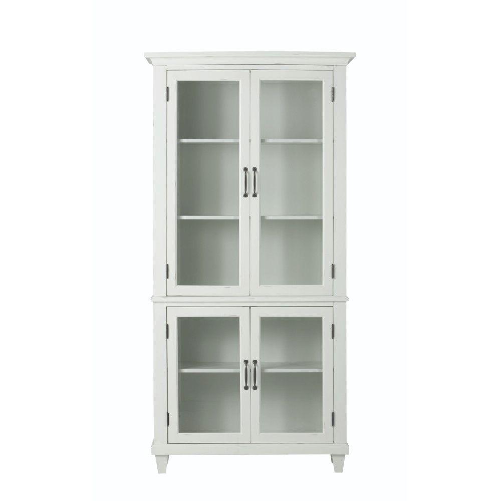 Home Decorators Collection 72 in. Ivory Wood 5-shelf Standard Bookcase ...