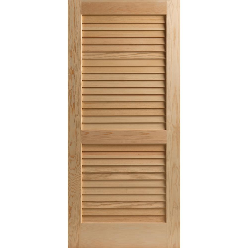 Masonite 28 in. x 80 in. Smooth Full louvered Solid Core Unfinished