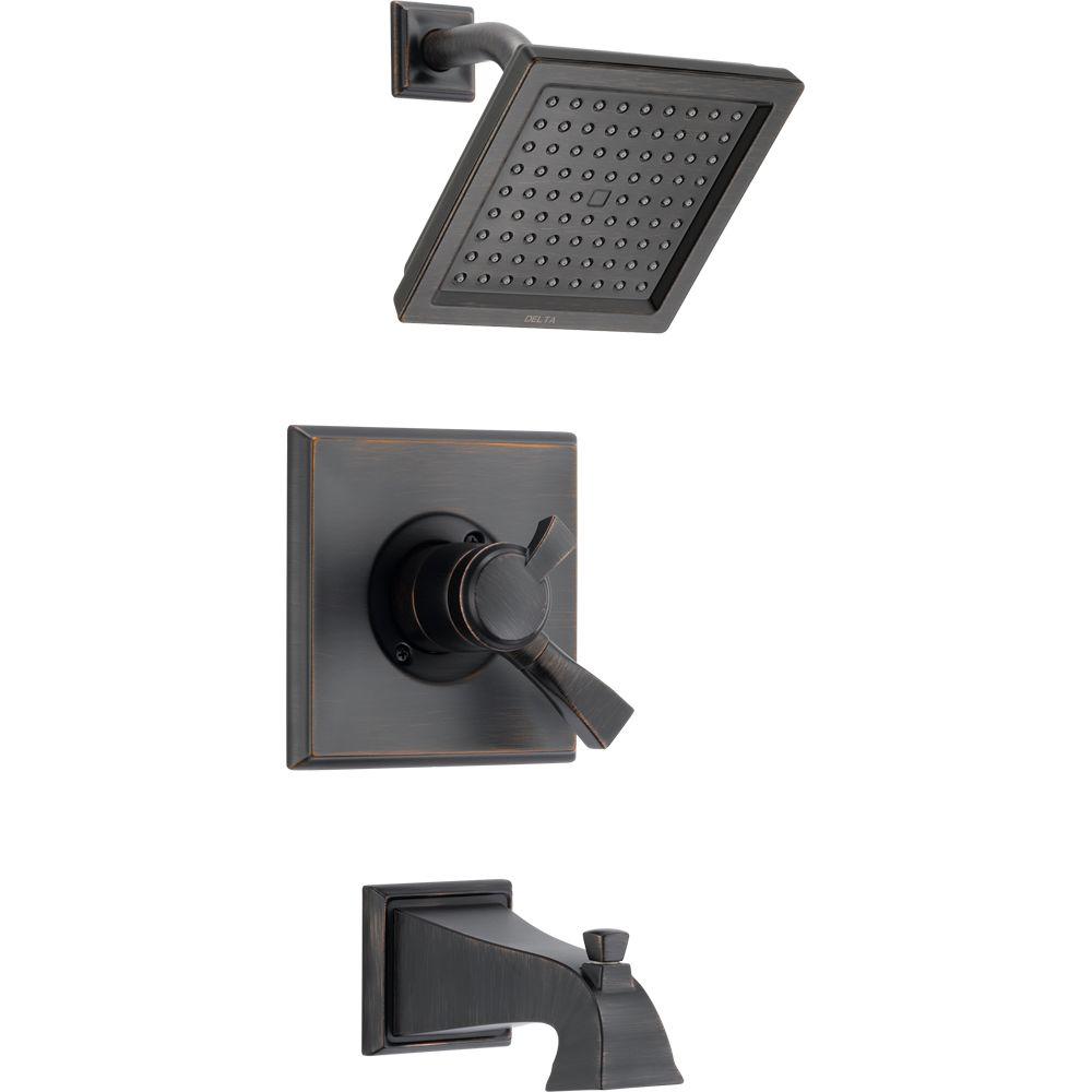 Delta Dryden 1 Handle Tub And Shower Faucet Trim Kit In Venetian Bronze   Venetian Bronze Delta Shower Bathtub Trim Kits T17451 Rb 64 300 